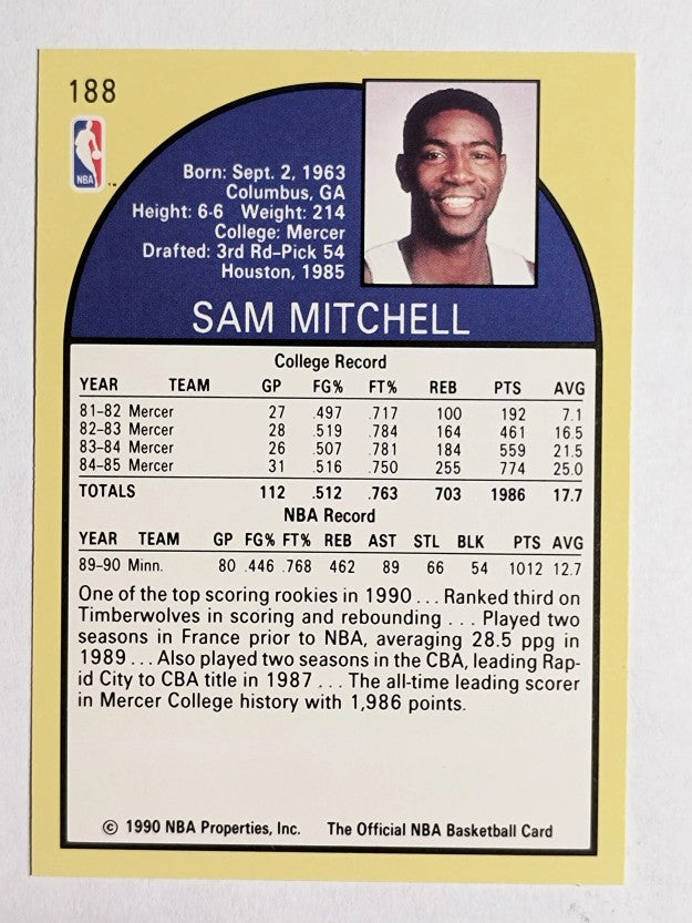 1990-91 Hoops #188 Sam Mitchell RC