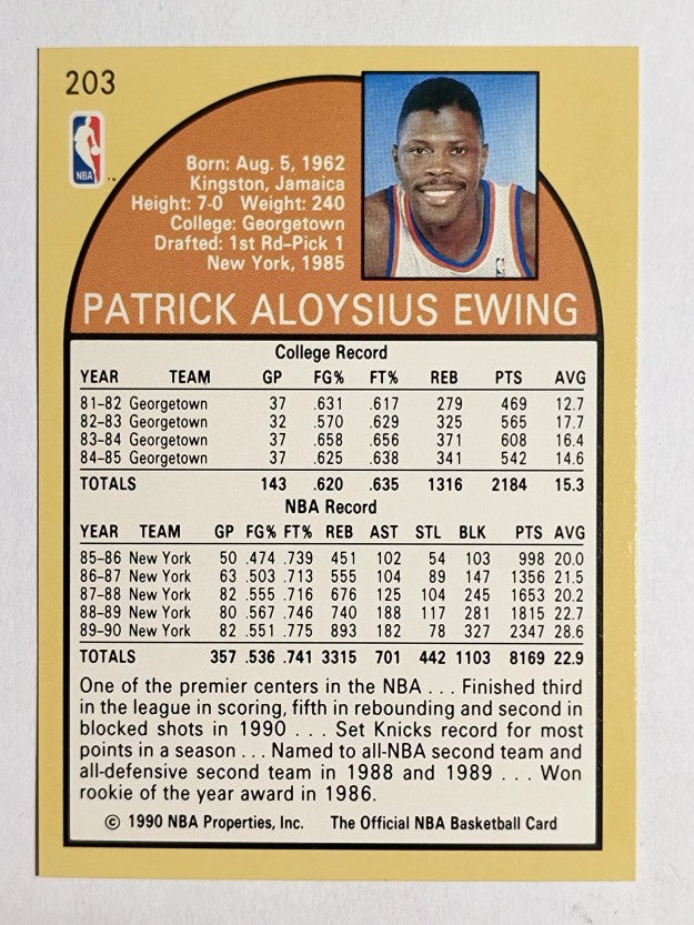 1990-91 Hoops #203 Patrick Ewing