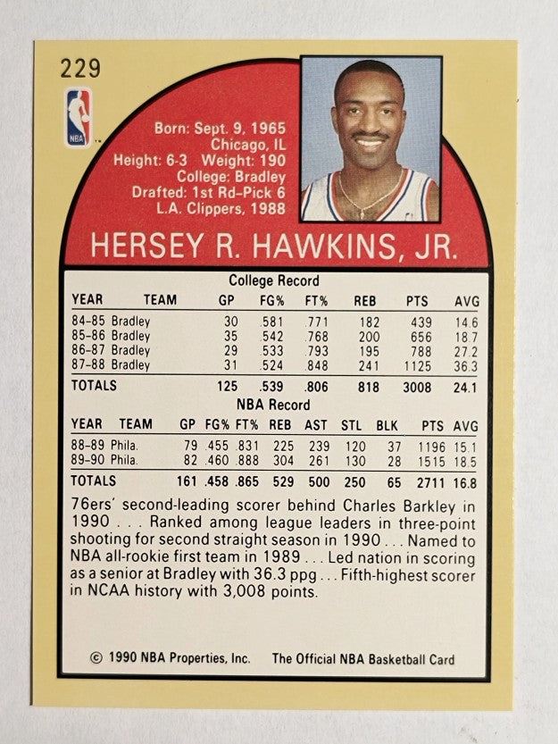 1990-91 Hoops #229 Hersey Hawkins