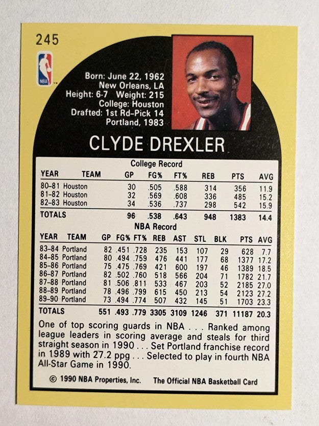 1990-91 Hoops #245 Clyde Drexler