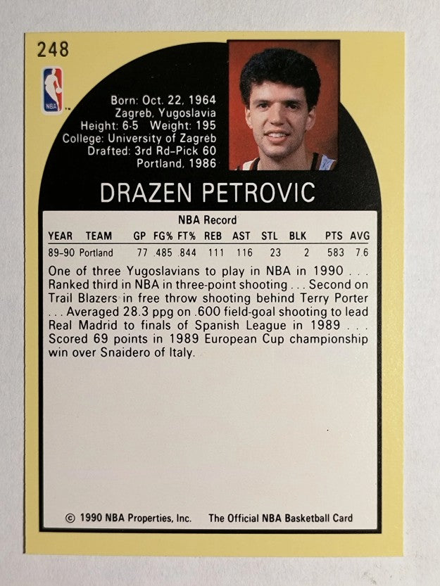 1990-91 Hoops #248 Drazen Petrovic RC (NM)