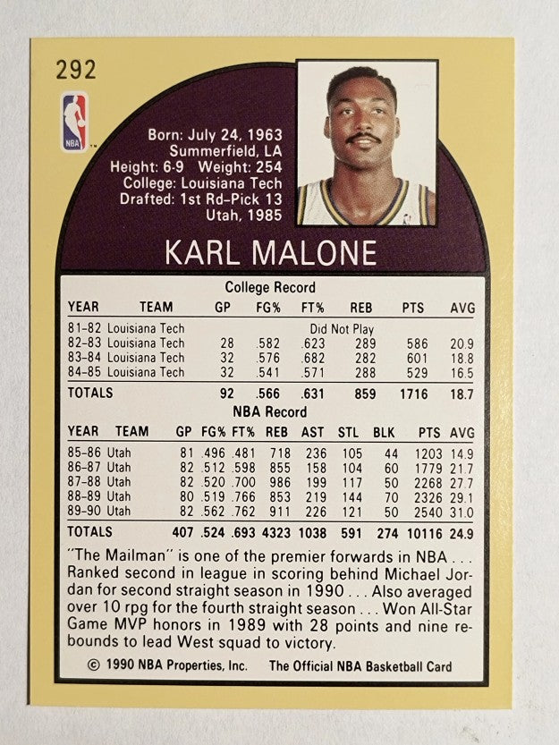 1990-91 Hoops #292 Karl Malone