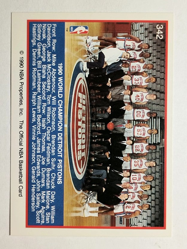 1990-91 Hoops #342 Pistons Celebrate/James Edwards