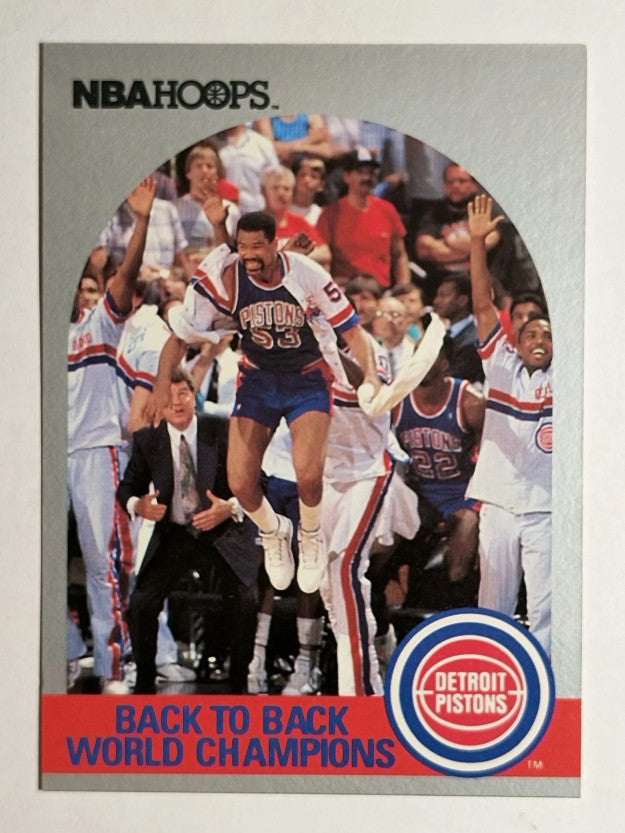 1990-91 Hoops #342 Pistons Celebrate/James Edwards