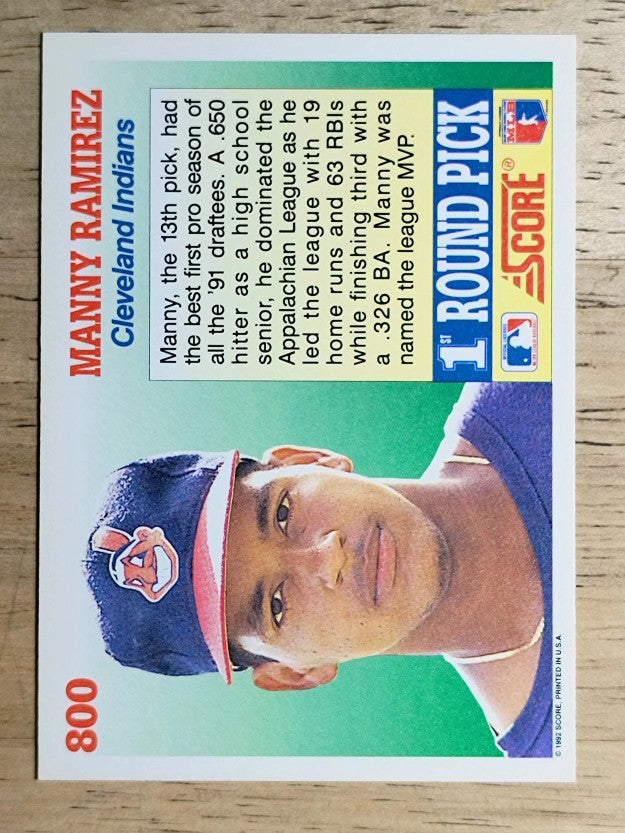 1992 Score #800 Manny Ramirez RC