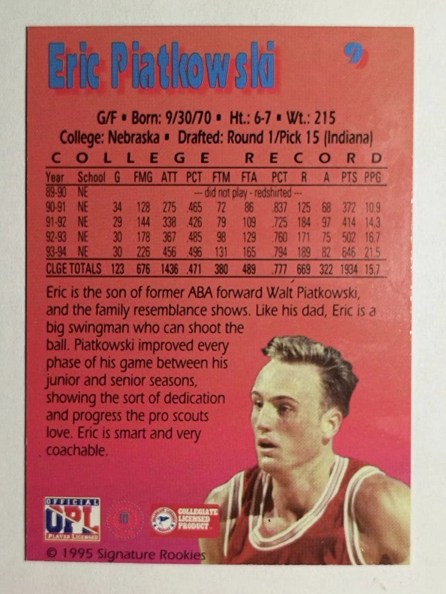 1995 Signature Rookies Kromax #9 Eric Piatkowski