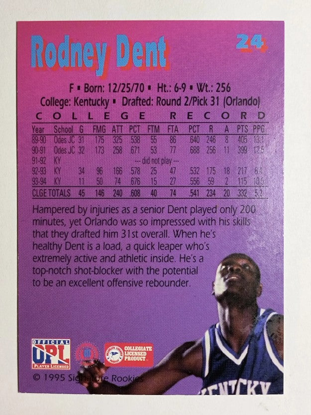 1995 Signature Rookies Kromax #24 Rodney Dent