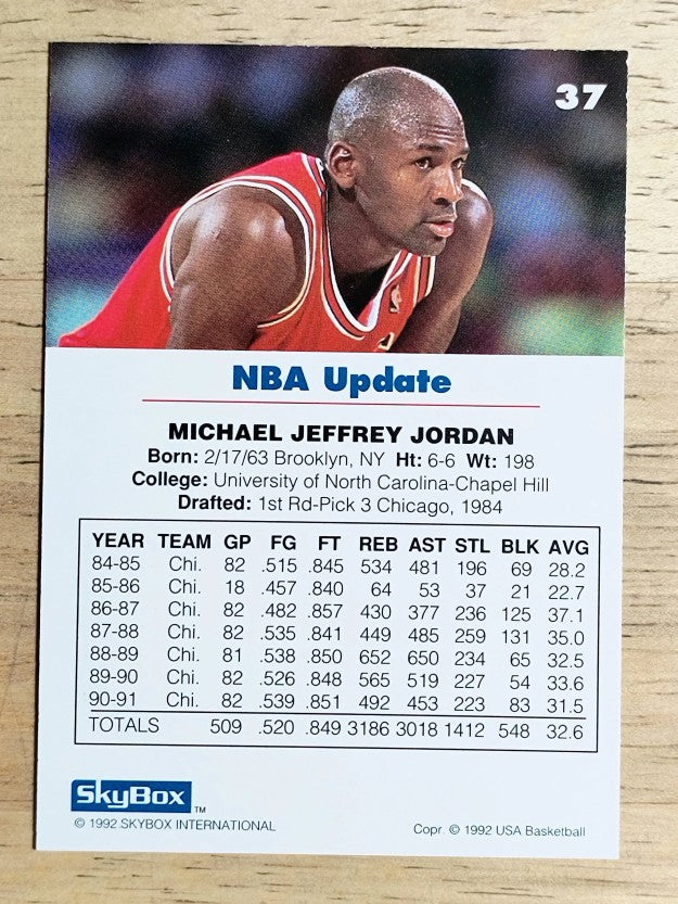 1992 SkyBox USA #37 Michael Jordan/NBA Update