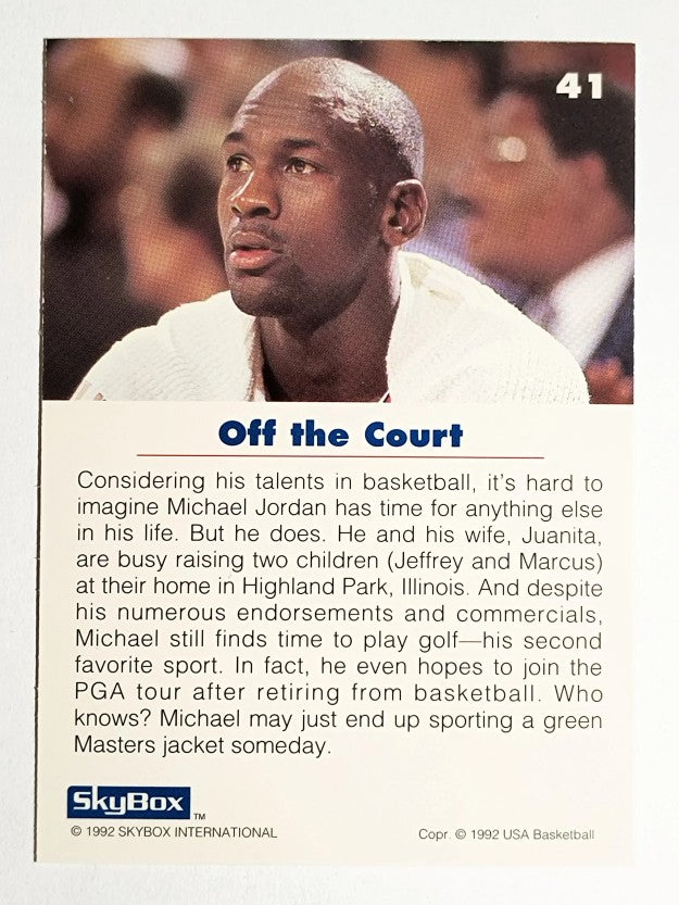 1992 SkyBox USA #41 Michael Jordan/Off the Court