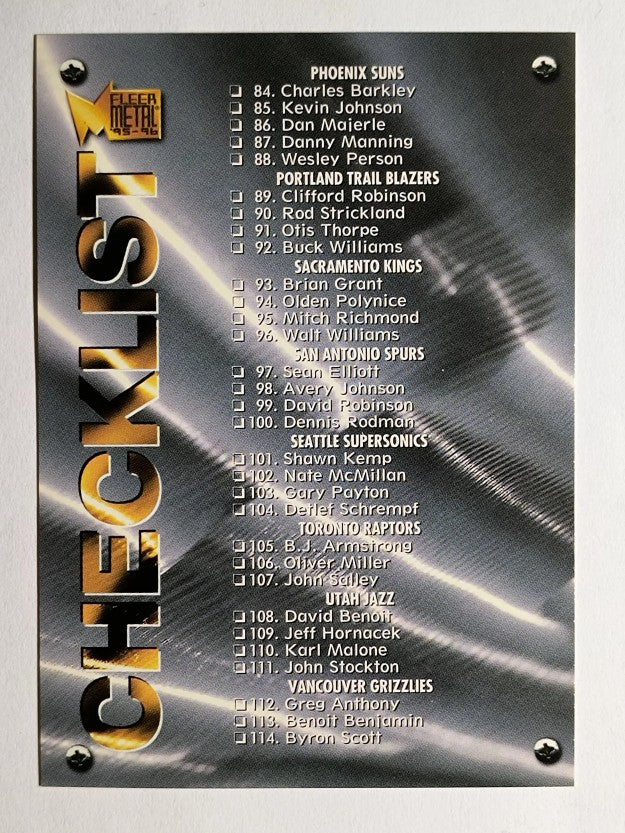 1995-96 Metal #120 Checklist