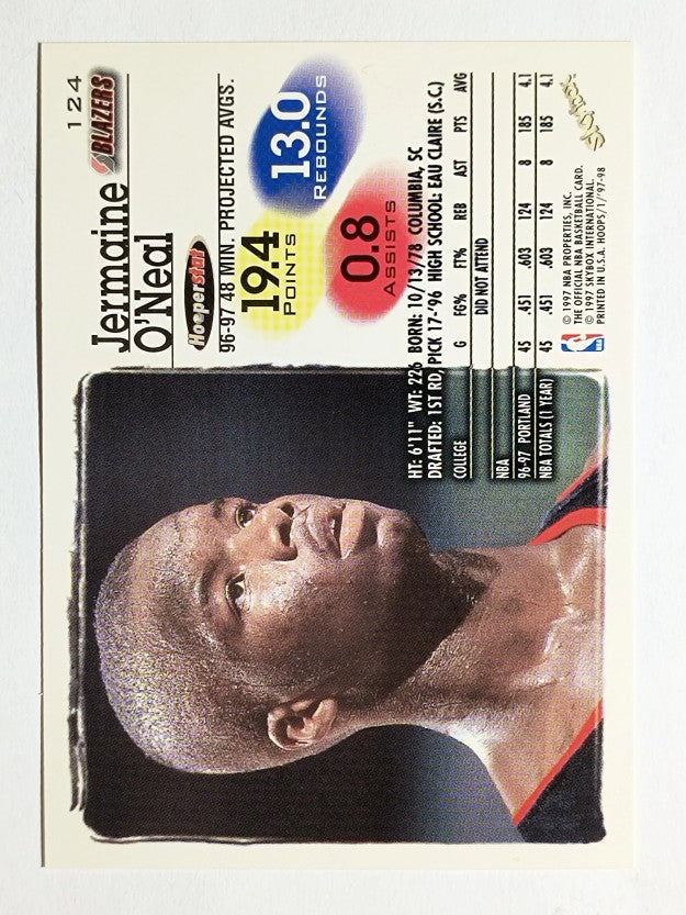 1997-98 Hoops #124 Jermaine O'Neal