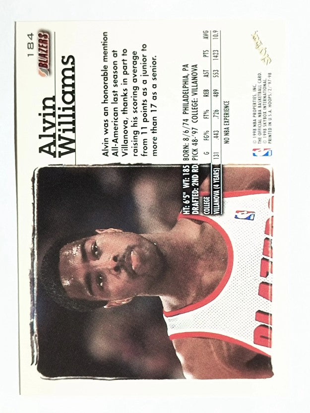 1997-98 Hoops #184 Alvin Williams RC