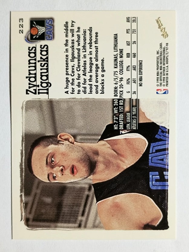 1997-98 Hoops #223 Zydrunas Ilgauskas