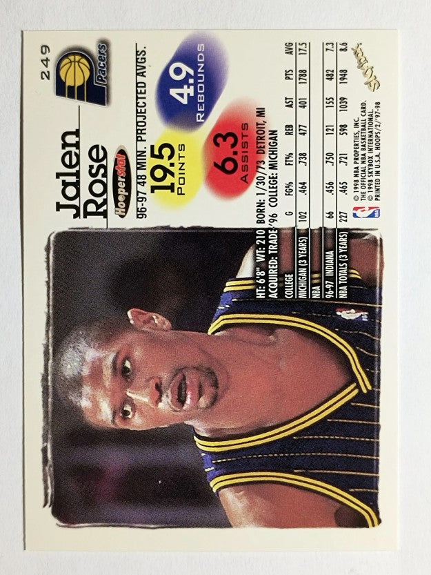 1997-98 Hoops #249 Jalen Rose