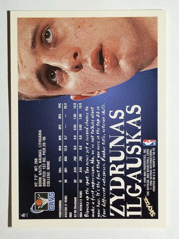1998-99 Hoops #6 Zydrunas Ilgauskas
