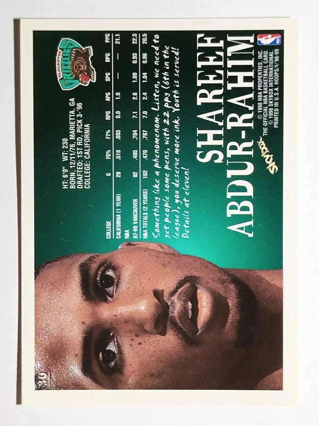 1998-99 Hoops #30 Shareef Abdur-Rahim