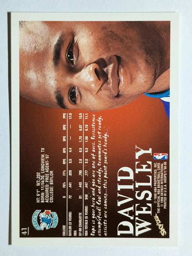 1998-99 Hoops #41 David Wesley