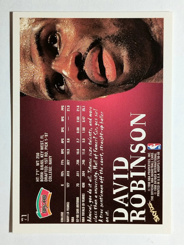 1998-99 Hoops #71 David Robinson