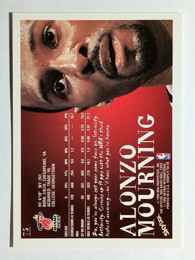 1998-99 Hoops #75 Alonzo Mourning