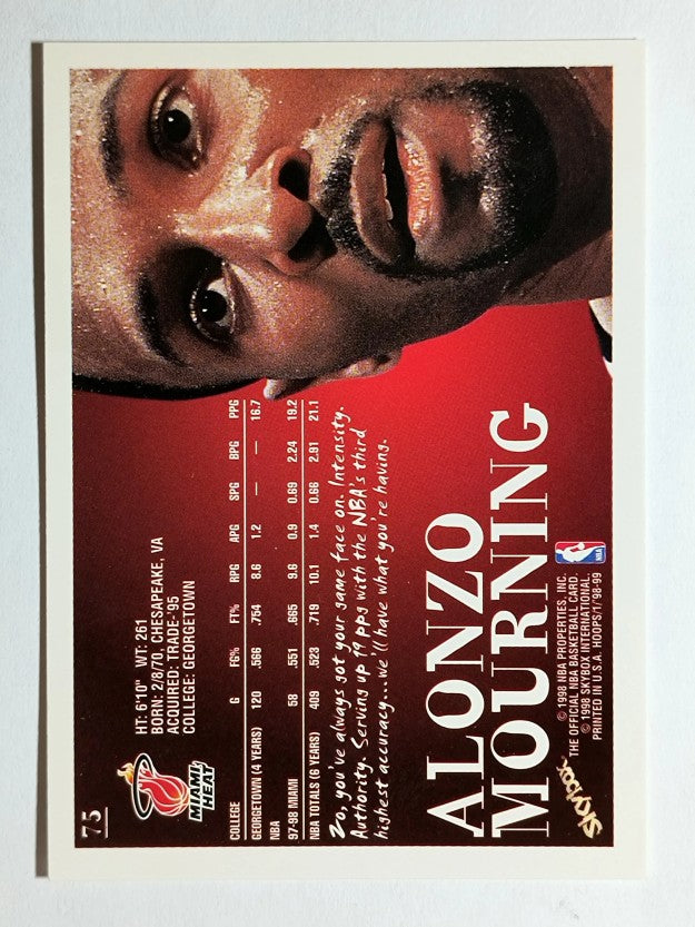 1998-99 Hoops #75 Alonzo Mourning