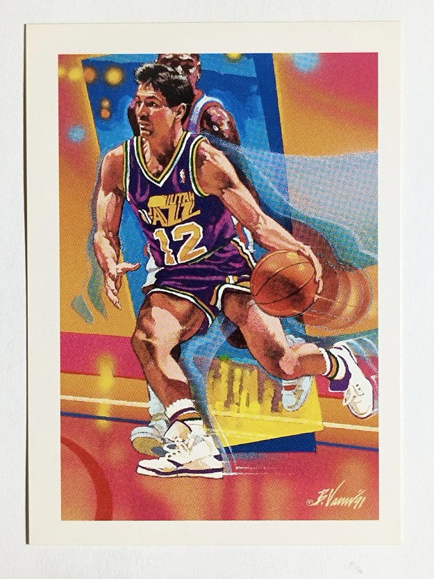 1991-92 Hoops #528 John Stockton Art