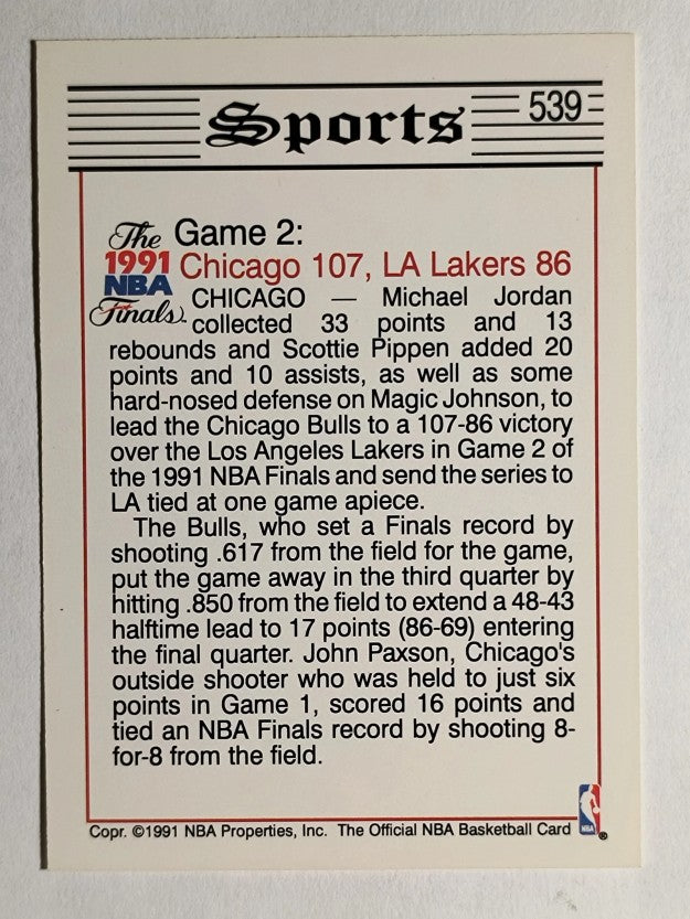 1991-92 Hoops #539 Scottie Pippen FIN/James Worthy (NM)