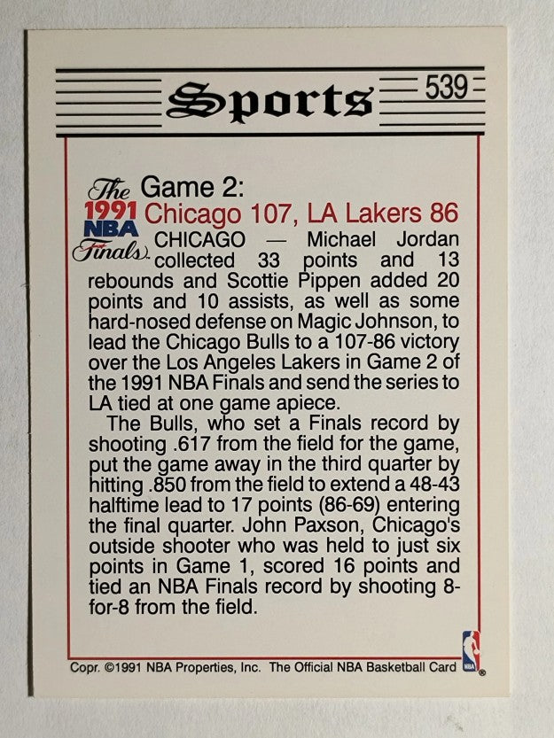 1991-92 Hoops #539 Scottie Pippen FIN/James Worthy