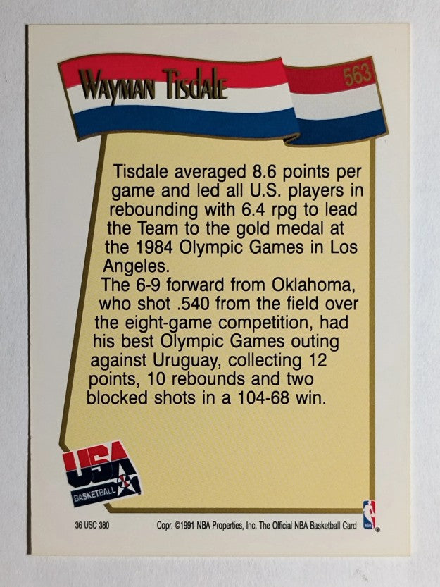 1991-92 Hoops #563 Wayman Tisdale USA