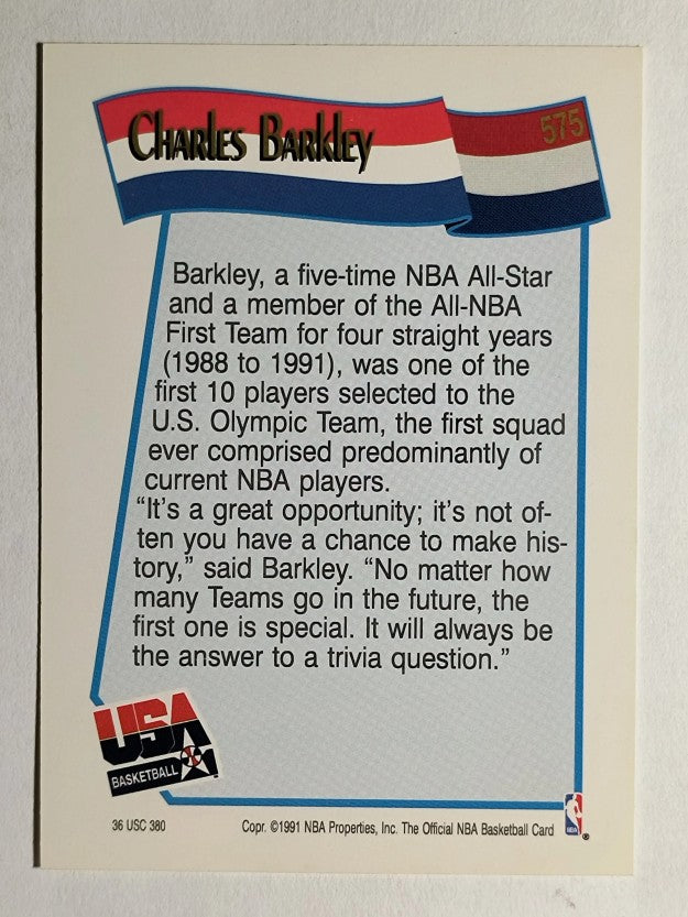 1991-92 Hoops #575 Charles Barkley USA