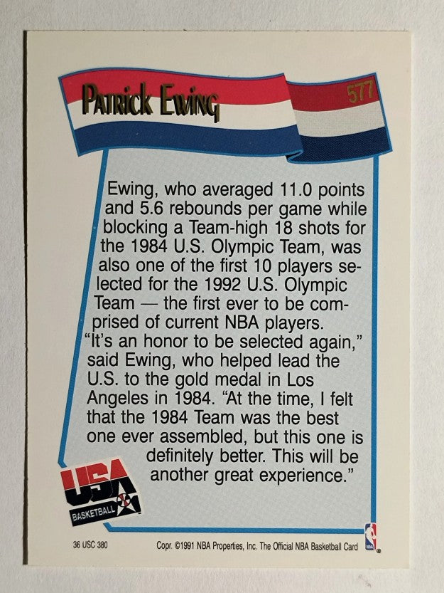 1991-92 Hoops #577 Patrick Ewing USA