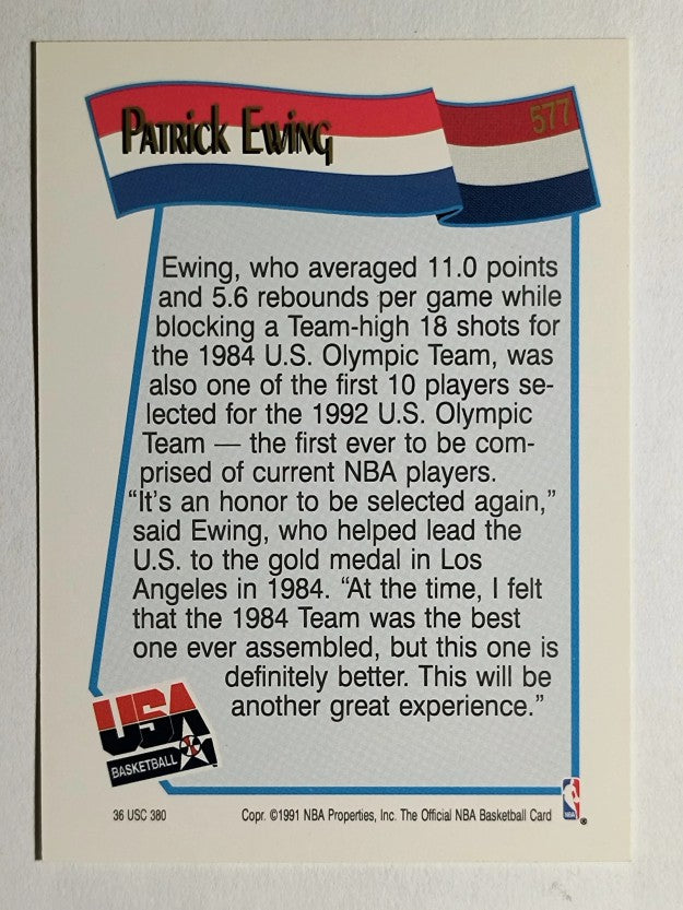 1991-92 Hoops #577 Patrick Ewing USA