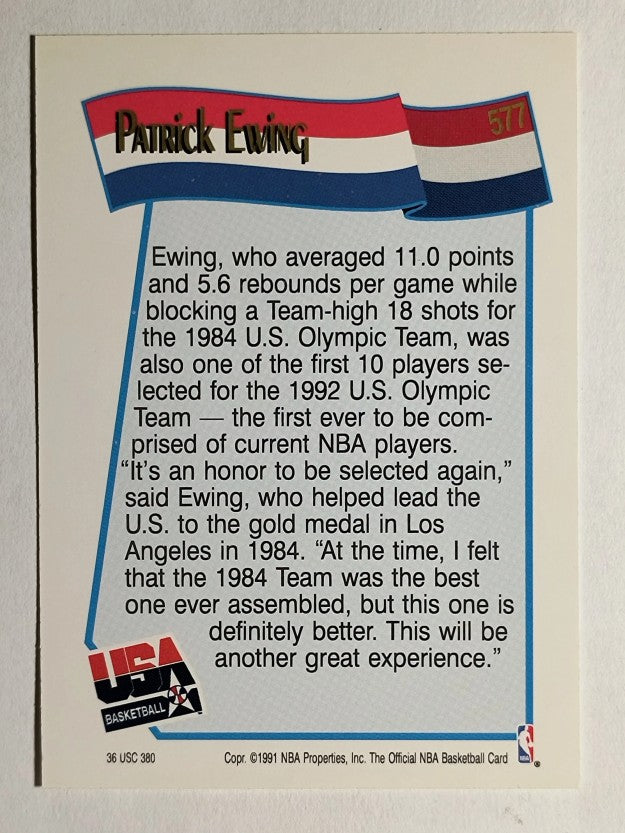 1991-92 Hoops #577 Patrick Ewing USA