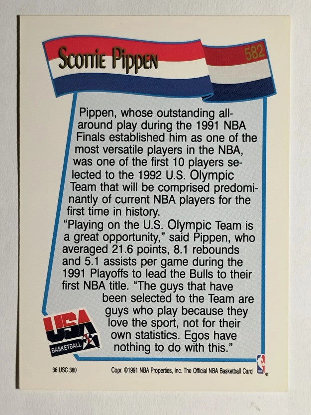 1991-92 Hoops #582 Scottie Pippen USA (NM)