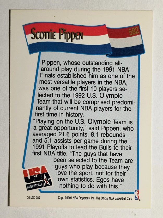 1991-92 Hoops #582 Scottie Pippen USA (NM)