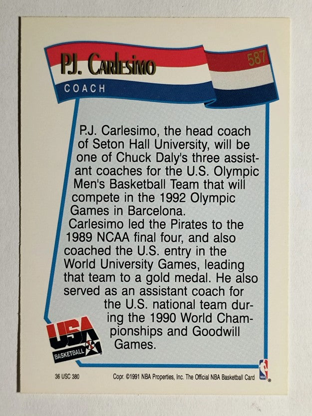 1991-92 Hoops #587 P.J.Carlesimo CO USA RC