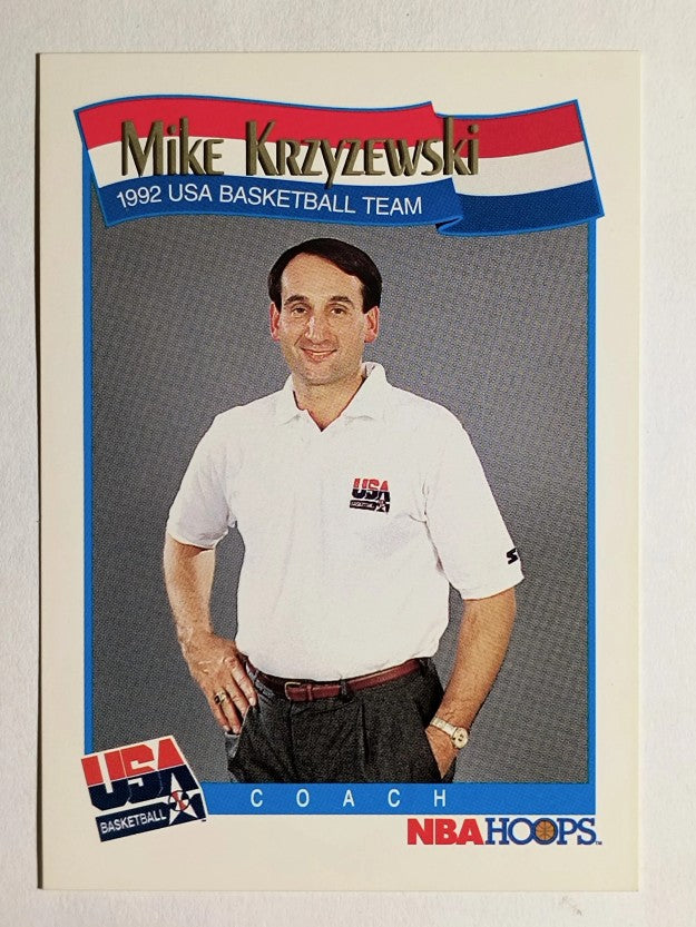 1991-92 Hoops #588 Mike Krzyzewski CO USA RC (EX)