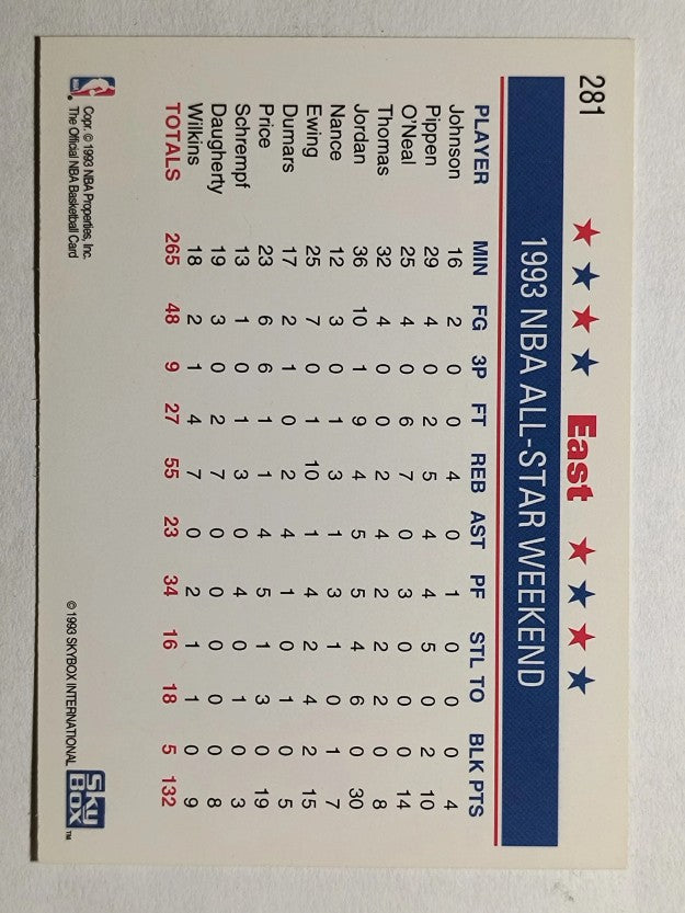 1993-94 Hoops #281 East Team Photo/Michael Jordan (NM)
