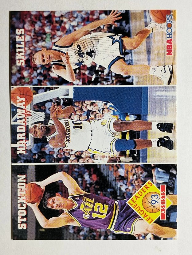 1993-94 Hoops #286 John Stockton/Tim Hardaway/Scott Skiles LL (EXMT)
