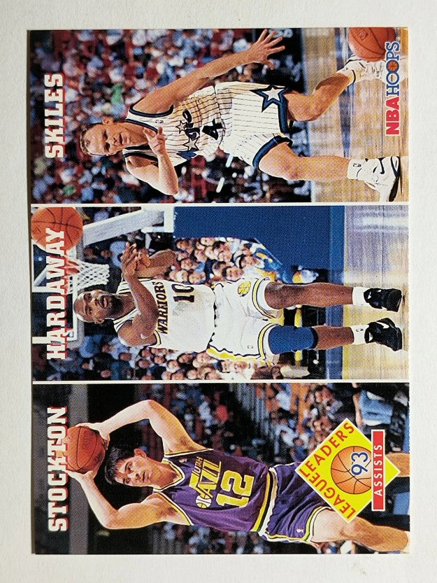 1993-94 Hoops #286 John Stockton/Tim Hardaway/Scott Skiles LL (NM)