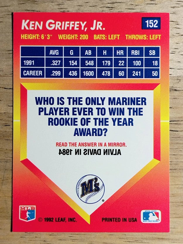 1992 Triple Play #152 Ken Griffey Jr.