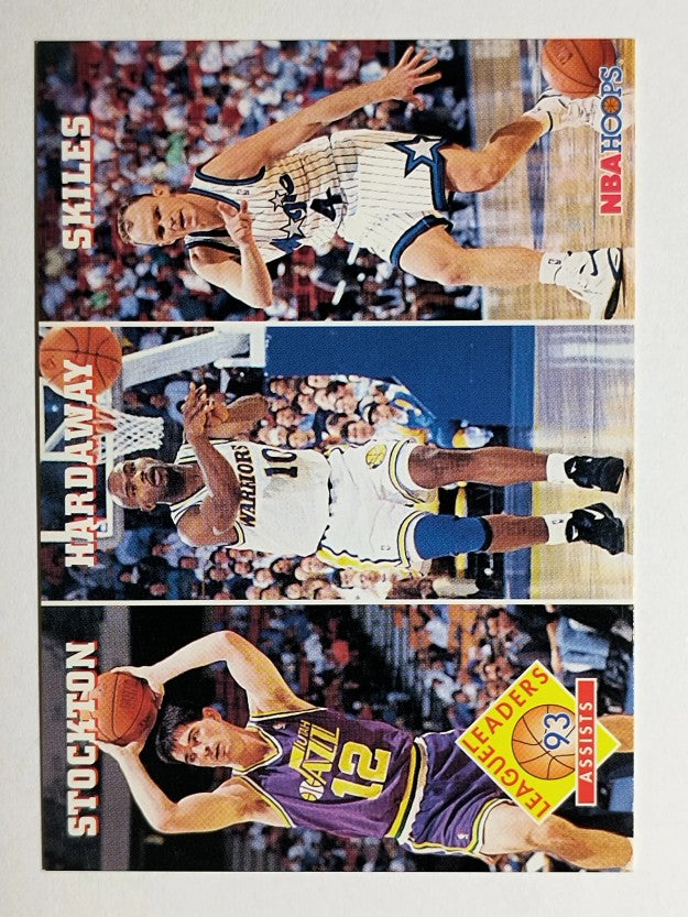 1993-94 Hoops #286 John Stockton/Tim Hardaway/Scott Skiles LL (NM)