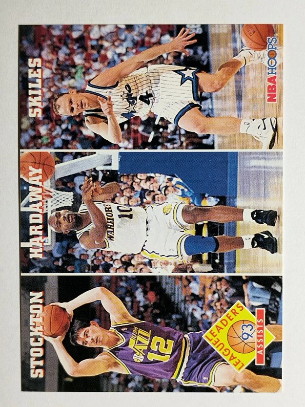 1993-94 Hoops #286 John Stockton/Tim Hardaway/Scott Skiles LL (EXMT)