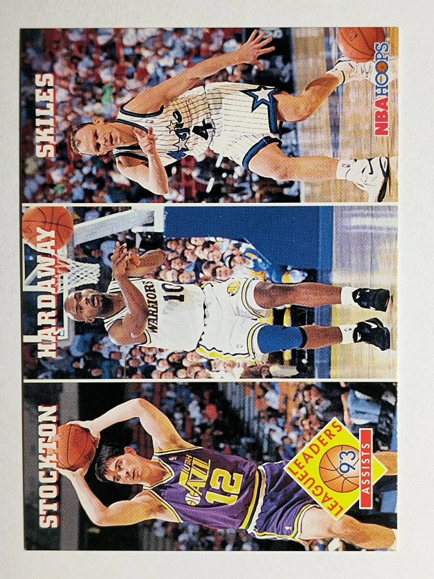 1993-94 Hoops #286 John Stockton/Tim Hardaway/Scott Skiles LL (NM)
