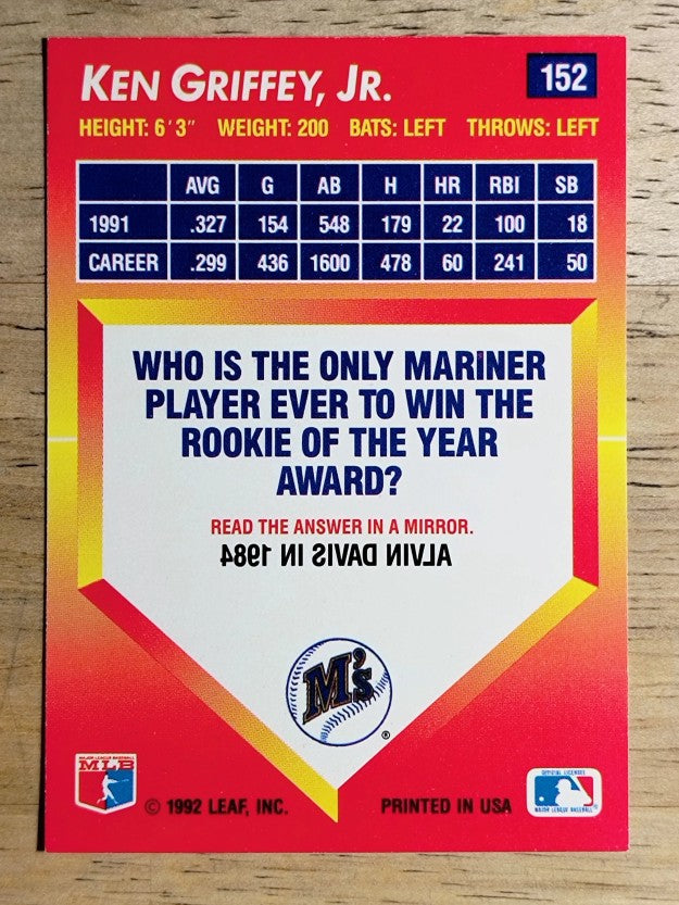 1992 Triple Play #152 Ken Griffey Jr.