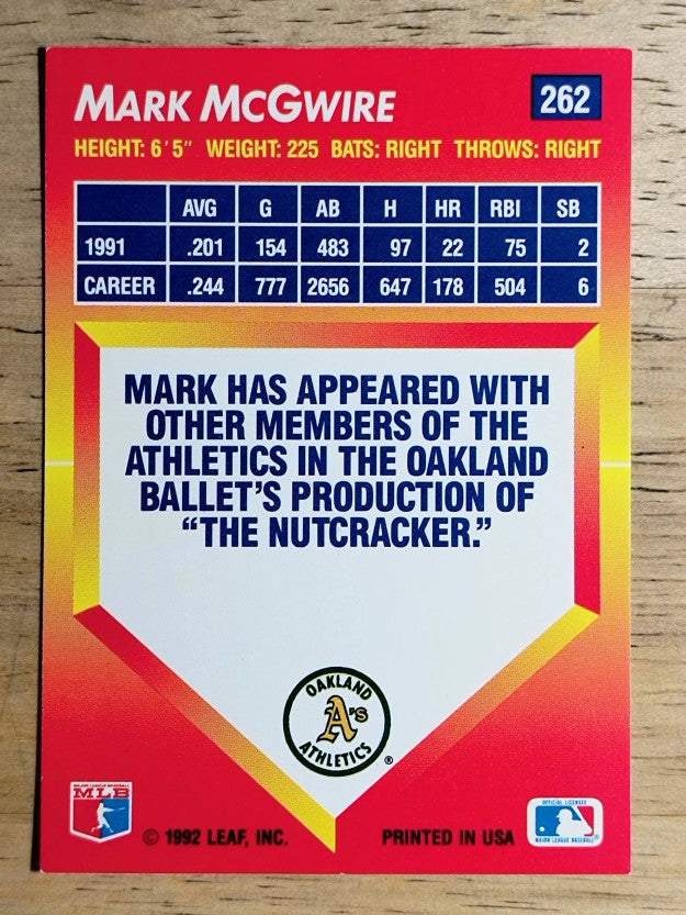 1992 Triple Play #262 Mark McGwire