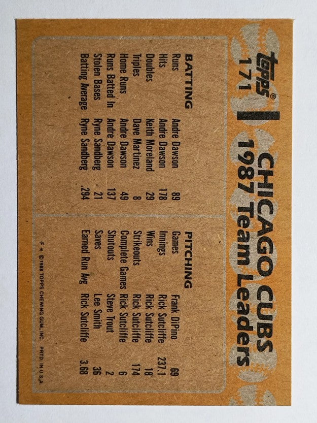 1988 Topps #171 Shawon Dunston/Manny Trillo TL