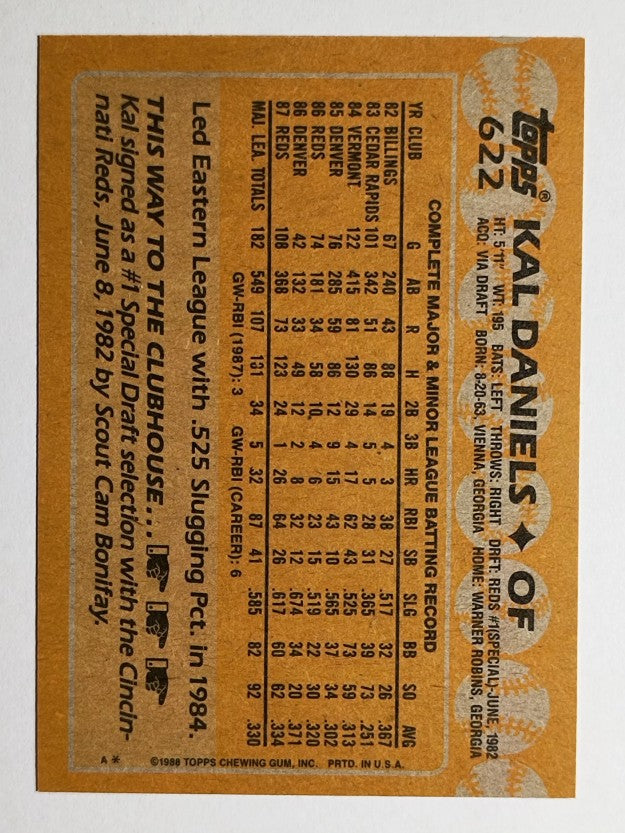 1988 Topps #622 Kal Daniels