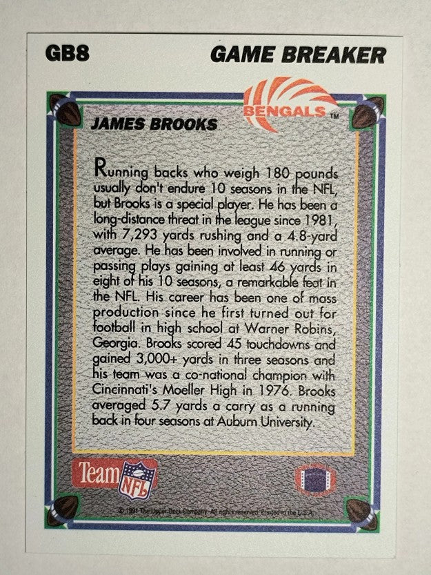 1991 Upper Deck Game Breaker Holograms #GB8 James Brooks