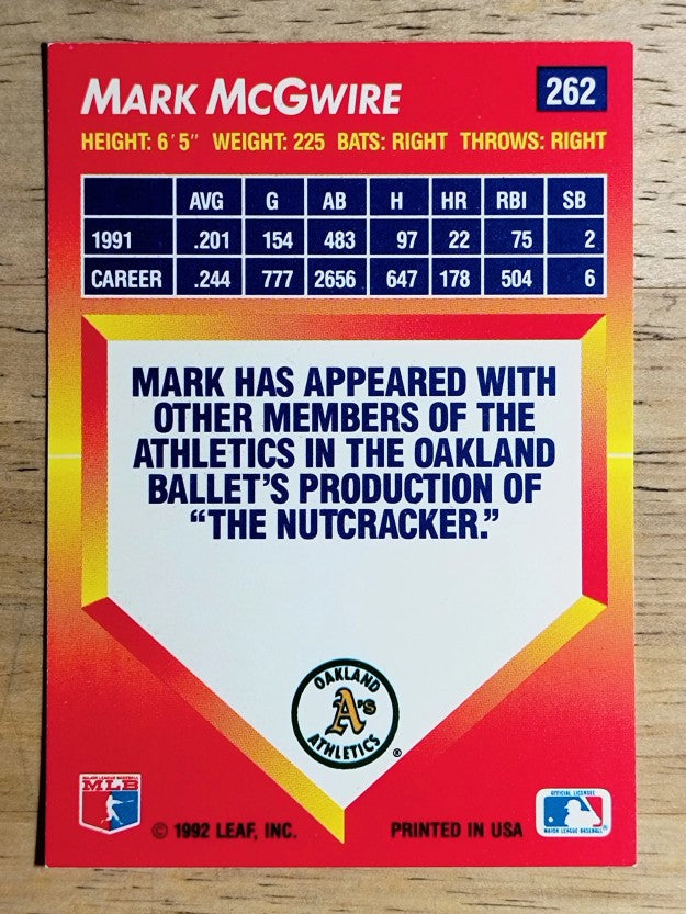 1992 Triple Play #262 Mark McGwire