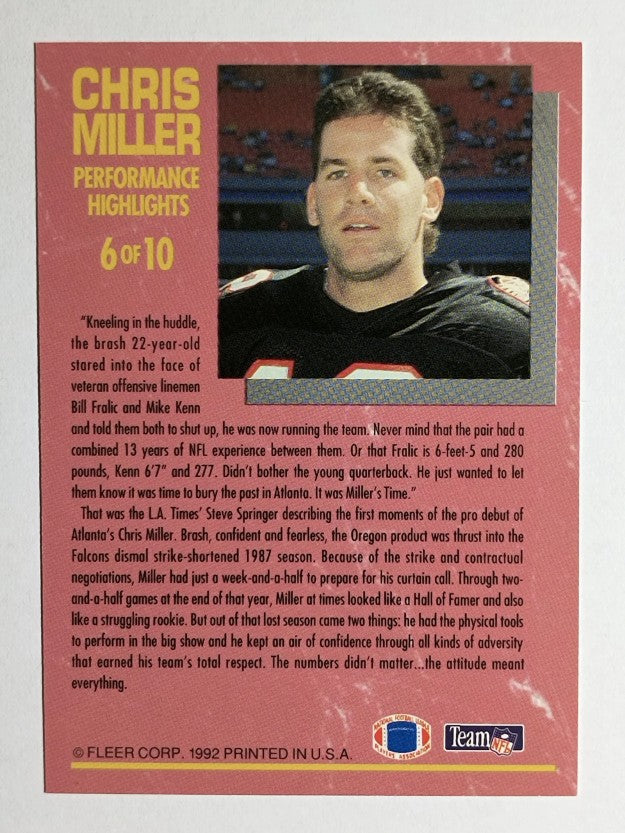 1992 Ultra Chris Miller #6 Chris Miller